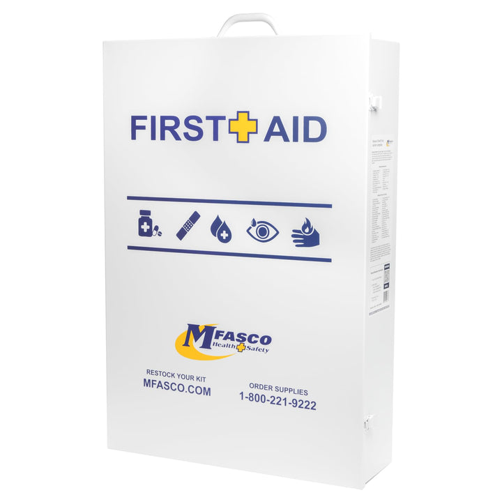 MFASCO 5-Shelf First Aid Kit - 2021 OSHA Compliant Class B, Wall Mount First Aid Cabinet for Businesses & Industrial