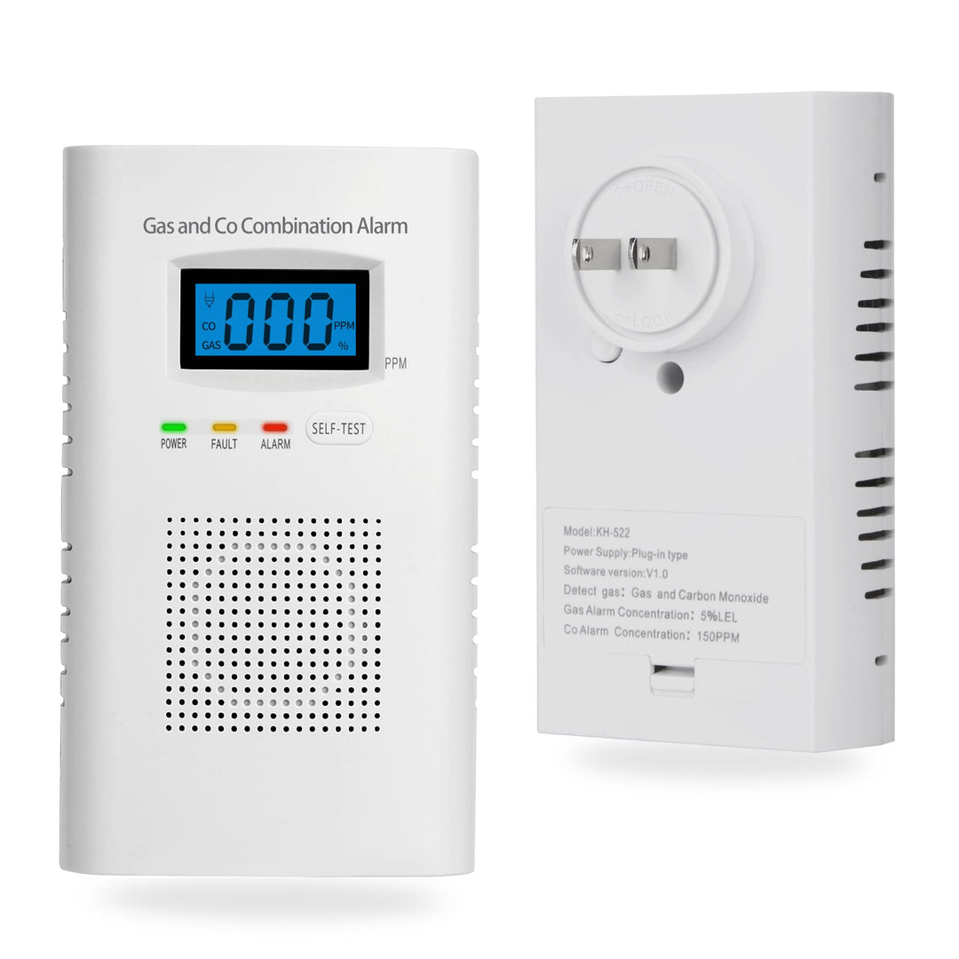 Plug in Combination Gas & Carbon Monoxide Detectors - Natural Gas Detectors & Carbon Monoxide Alarm for Home