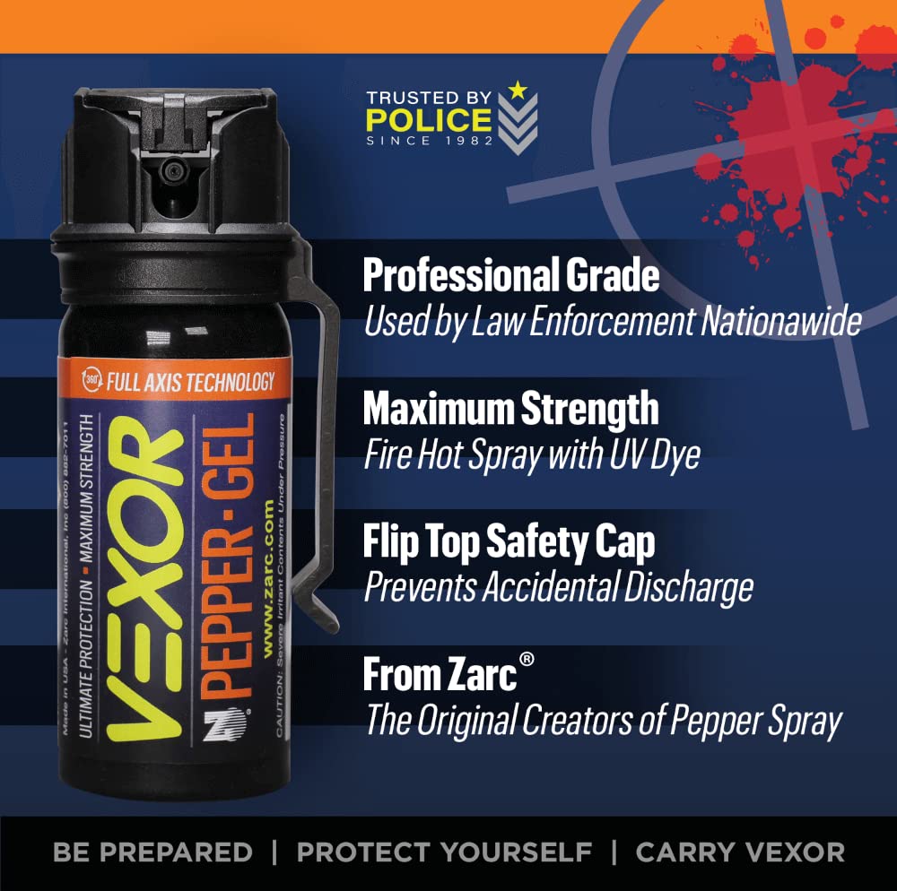 VEXOR Pepper Gel from Zarc, Max Strength Police Pepper Spray