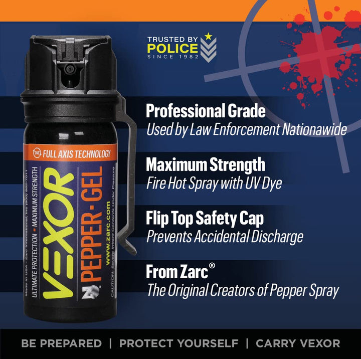 VEXOR Pepper Gel from Zarc, Max Strength Police Pepper Spray