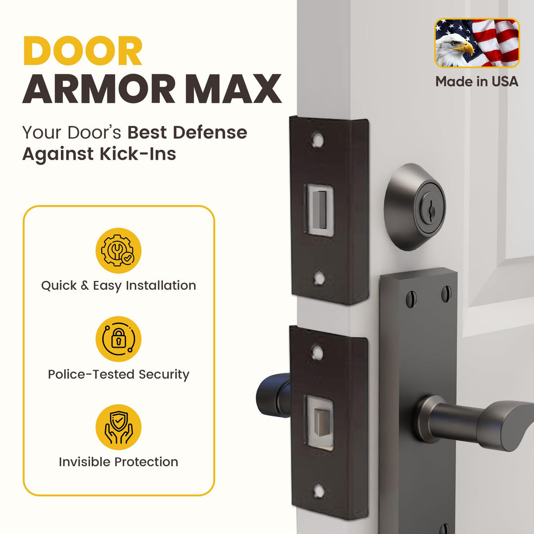 Door Armor MAX - Door Reinforcement Kit for Anti Kick Front Door Security