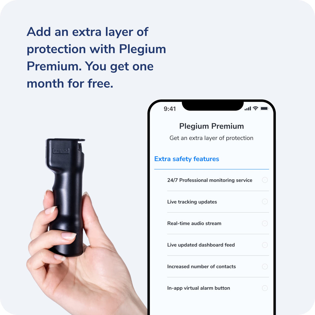 Plegium Smart Pepper Spray - Pair w/Smartphone for Location Sharing