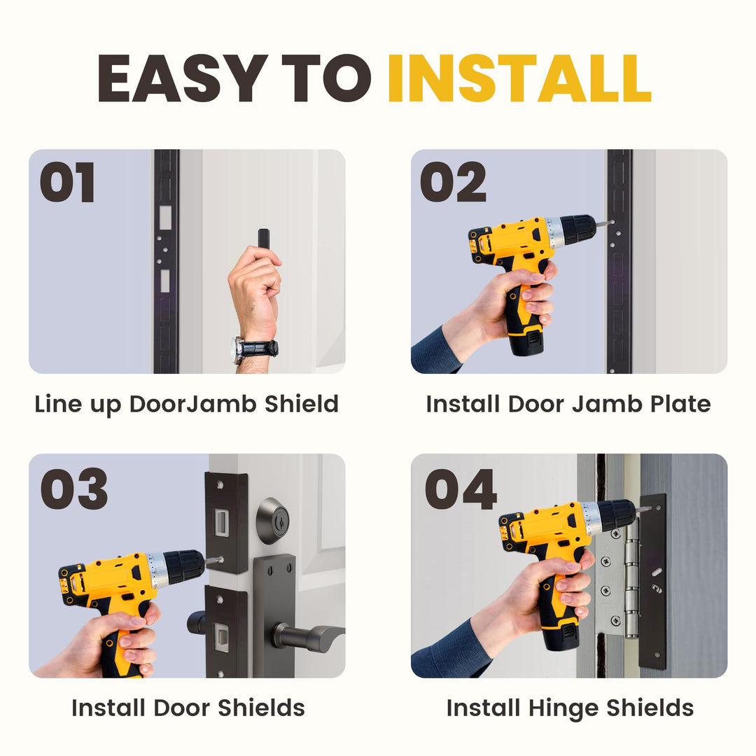 Door Armor MAX - Door Reinforcement Kit for Anti Kick Front Door Security