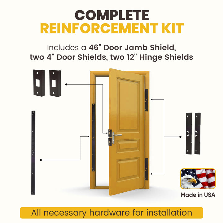 Door Armor MAX - Door Reinforcement Kit for Anti Kick Front Door Security