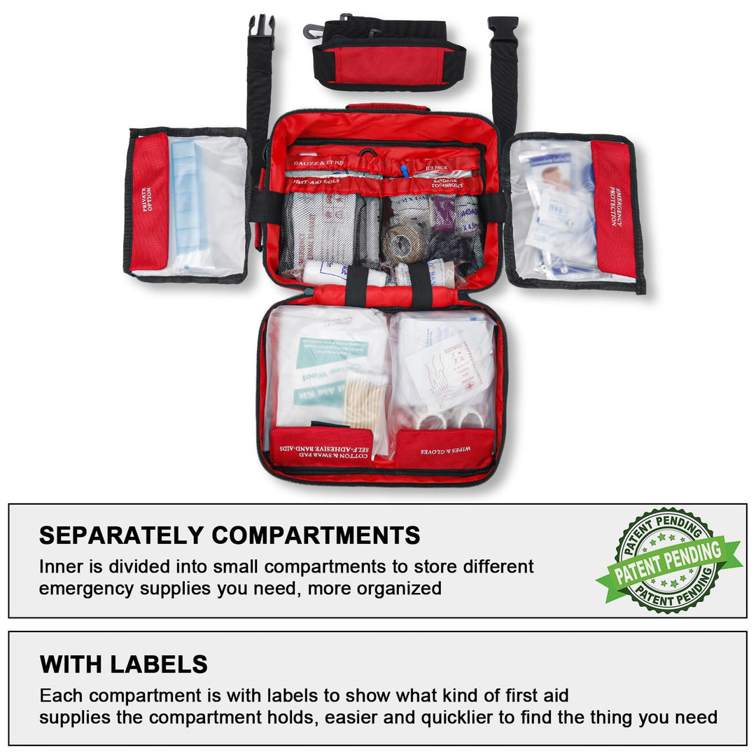 Poygik Premium 420 Piece Large First Aid Kit for Home, Car, Travel, Camping, Truck, Hiking, Sports, Office, Vehicle & Outdoor Emergencies