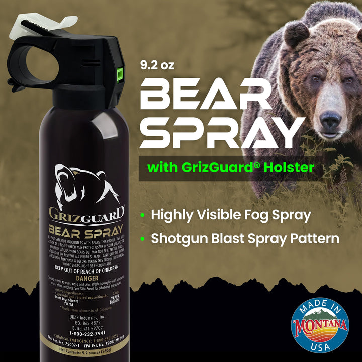 UDAP Griz Guard Bear Pepper Spray Self Defense Deterrent w/ Holster