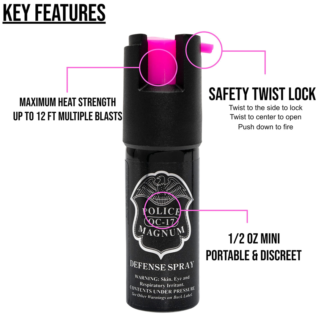 POLICE MAGNUM Mini Pepper Spray Self Defense Canisters