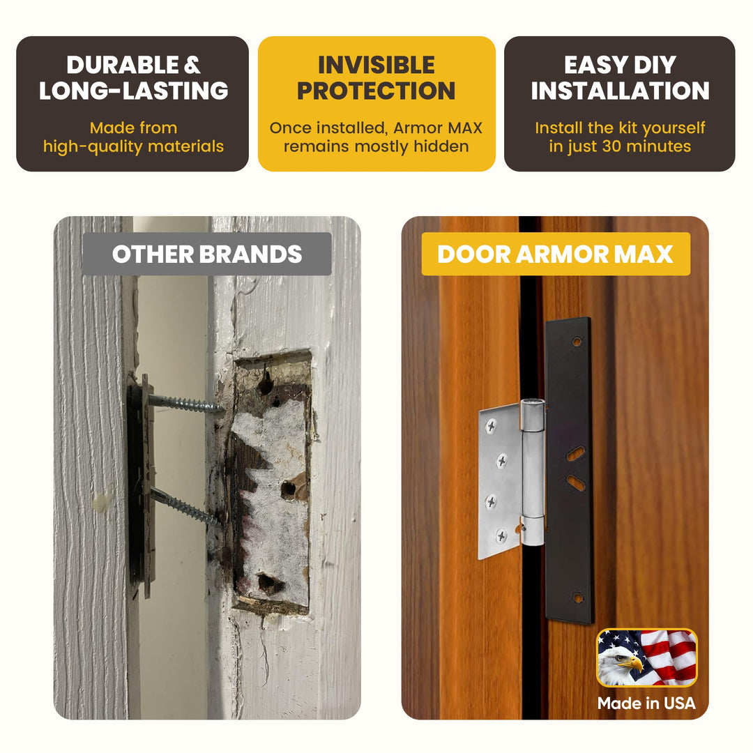 Door Armor MAX - Door Reinforcement Kit for Anti Kick Front Door Security