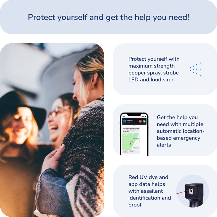 Plegium Smart Pepper Spray - Pair w/Smartphone for Location Sharing