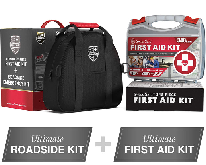 Swiss Safe 2-in-1 Survival Car Emergency Kit for Vehicles