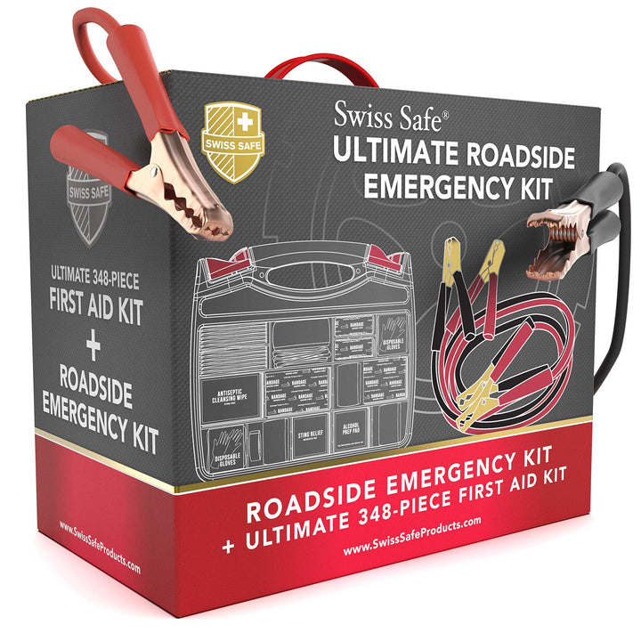 Swiss Safe 2-in-1 Survival Car Emergency Kit for Vehicles